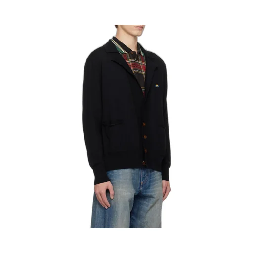 Orb-Embroidered V-Neck Cardigan