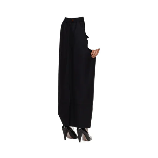 Ruffled Pocketed Asymmetrical Skirt