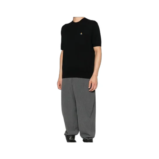 Logo-Embroidered Short-Sleeve Sweater