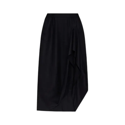 Ruffled Pocketed Asymmetrical Skirt