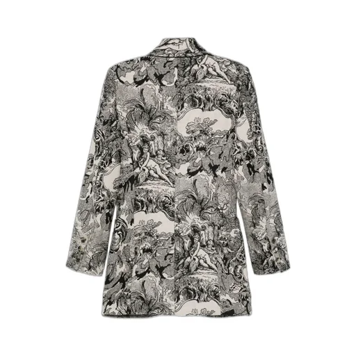 Double-Breasted Printed Coat