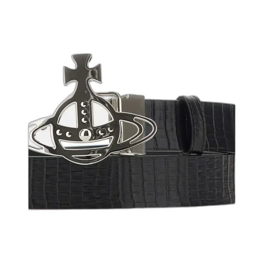 Orb-Buckle Leather Belt