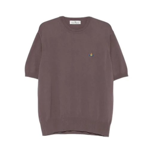 Logo-Embroidered Short-Sleeve Sweater