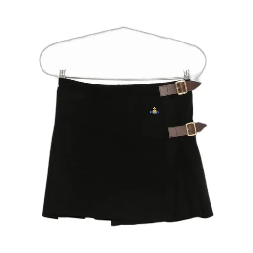 Belted Pleated Mini Skirt
