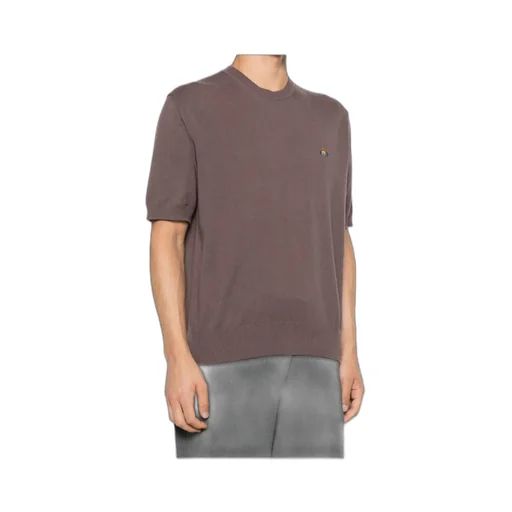 Logo-Embroidered Short-Sleeve Sweater