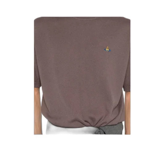 Logo-Embroidered Short-Sleeve Sweater