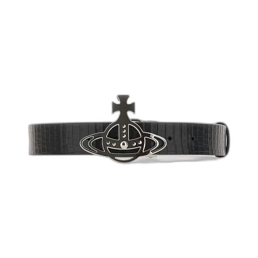 Orb-Buckle Leather Belt