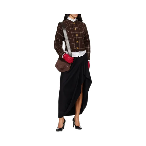 Ruffled Pocketed Asymmetrical Skirt