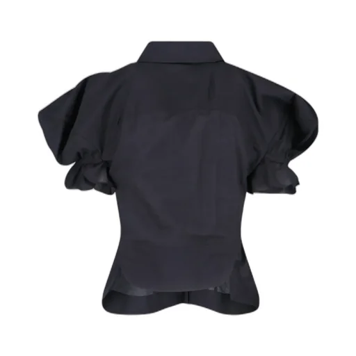 Logo Embroidered Ruffled Top
