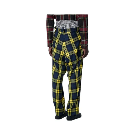 Double Waist Checked Trousers