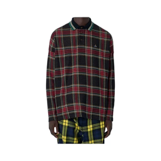 Logo Embroidered Checked Polo Shirt