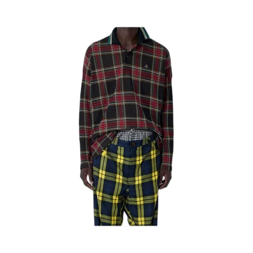 Logo Embroidered Checked Polo Shirt