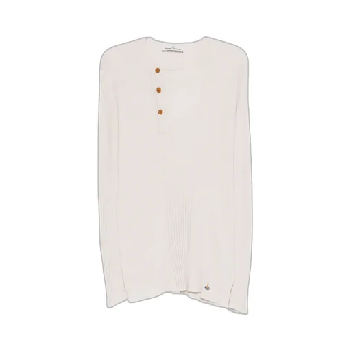 Ribbed Button-Placket Sweater
