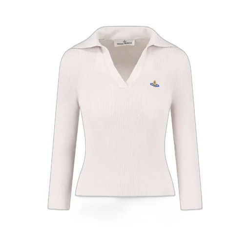 Orb Embroidered Knitted Polo Top