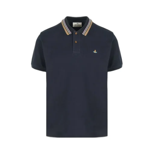 Short Sleeved Orb-Embroidered Polo Shirt