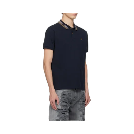 Short Sleeved Orb-Embroidered Polo Shirt