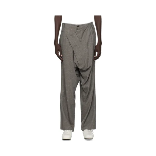 Asymmetric Fastened Straight Leg Trousers