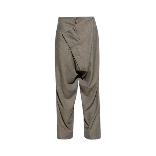 Asymmetric Fastened Straight Leg Trousers