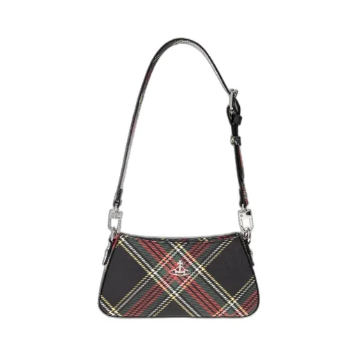 Orb-Plaque Checked Shoulder Bag