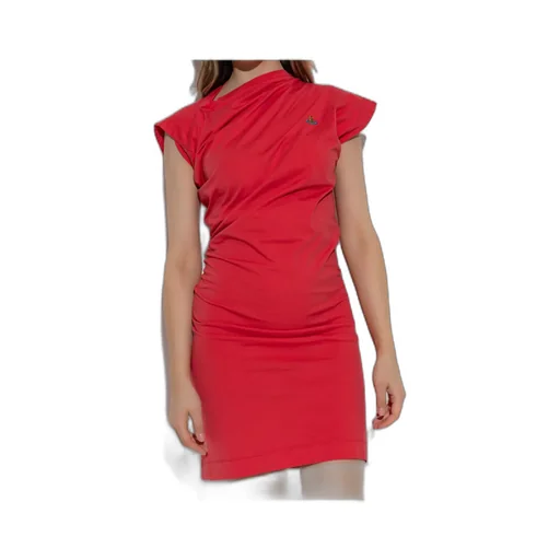 Orb-Embroidered Asymmetric Mini Dress