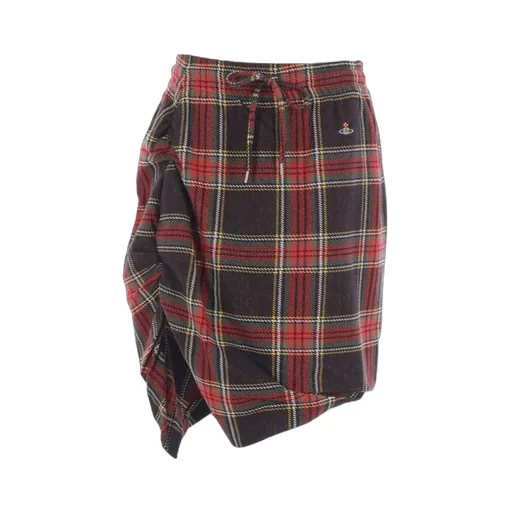 Ruched Check Patterned Mini Skirt