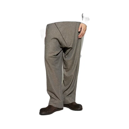 Asymmetric Fastened Straight Leg Trousers