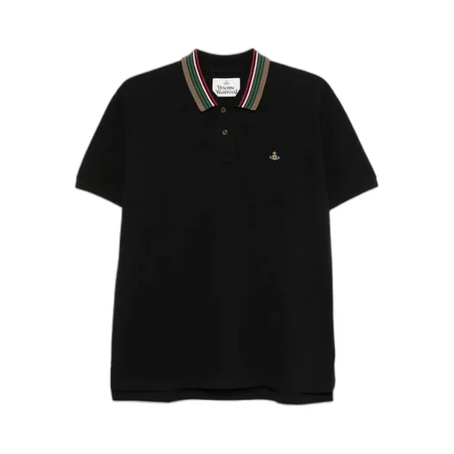 Short Sleeved Orb-Embroidered Polo Shirt