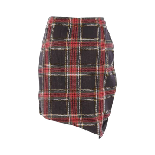 Ruched Check Patterned Mini Skirt