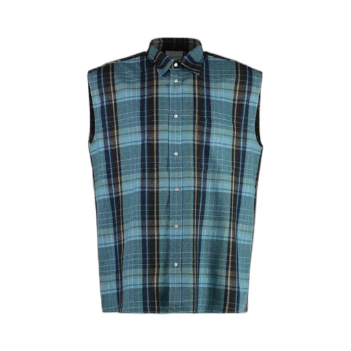 Sleeveless Plaid Shirt