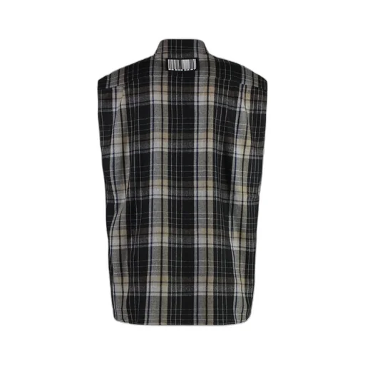 Sleeveless Plaid Shirt