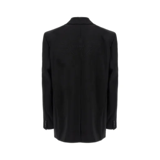 Logo Embroidered Single-Breasted Blazer
