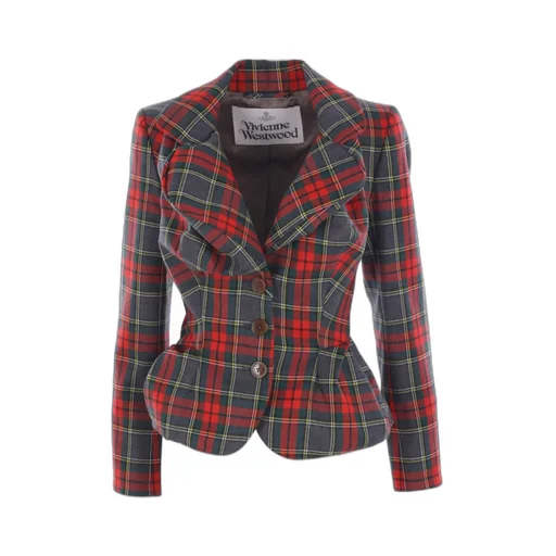 Single-Breasted Checkd Jacket
