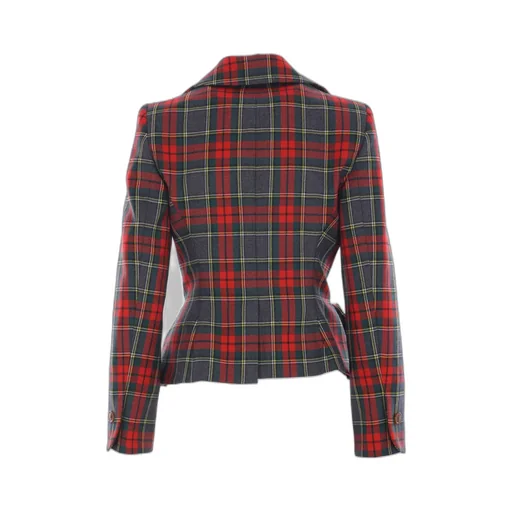 Single-Breasted Checkd Jacket