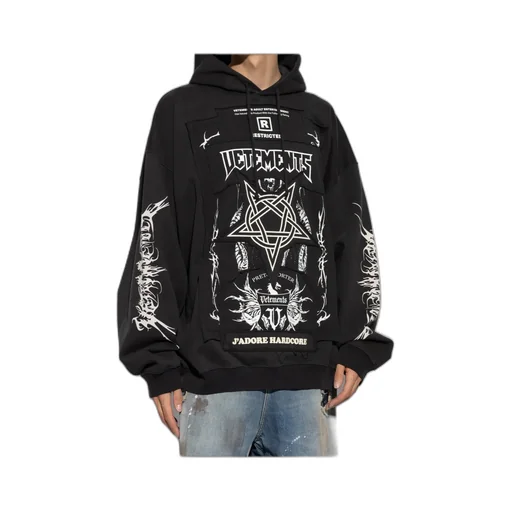 Logo Patch Drawstring Hoodie