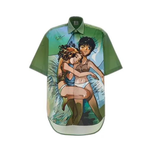 Anime-Print Cotton Shirt