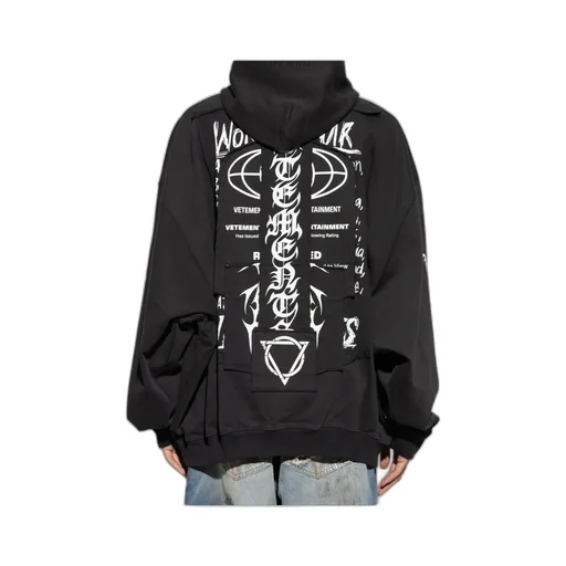 Logo Patch Drawstring Hoodie