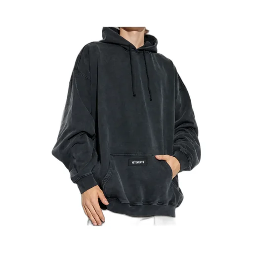 Logo Patch Drawstring Hoodie