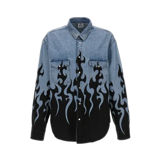Fire Printed Denim Jacket