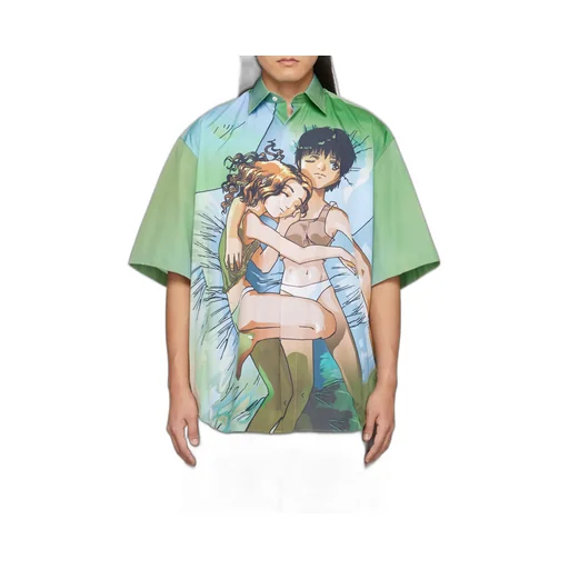 Anime-Print Cotton Shirt