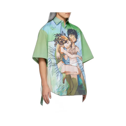 Anime-Print Cotton Shirt