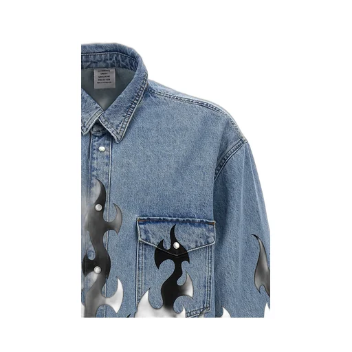 Fire Printed Denim Jacket