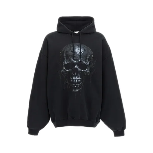 Skull Printed Oversized Hoodie