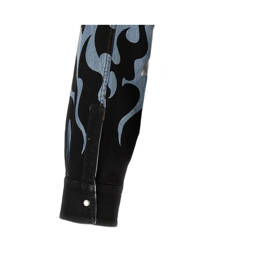Fire Printed Denim Jacket