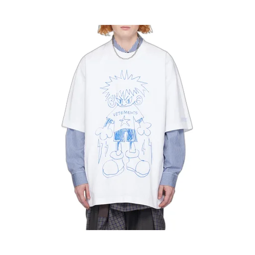 Drawing Printed Crewneck T-Shirt