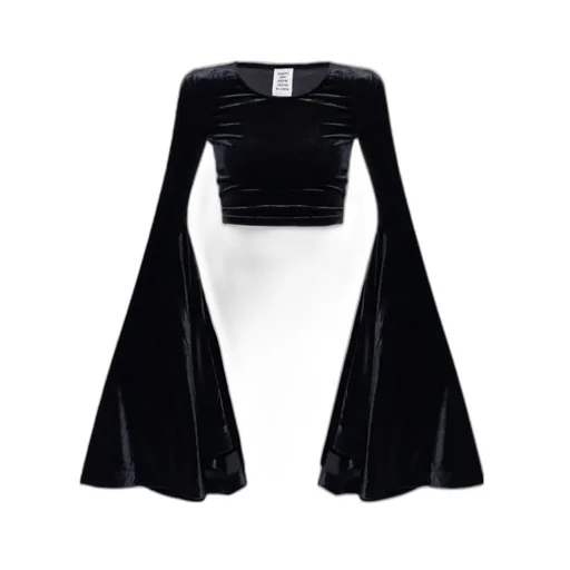 Cropped Top With Flared Sleeves