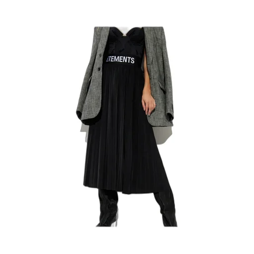 Logo Waist-Band Pleated Skirt