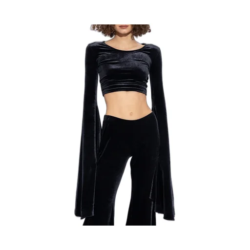 Cropped Top With Flared Sleeves