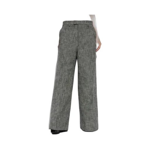 Checked Wide-Leg Trousers