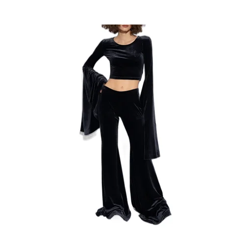 Cropped Top With Flared Sleeves