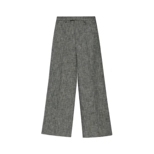 Checked Wide-Leg Trousers